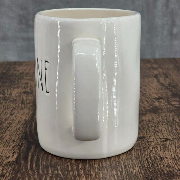 Rae Dunn CAFFEINE LL Large Letter Mug Coffee Tea Cocoa Farmhouse Cream Black Big - Picture 3 of 7